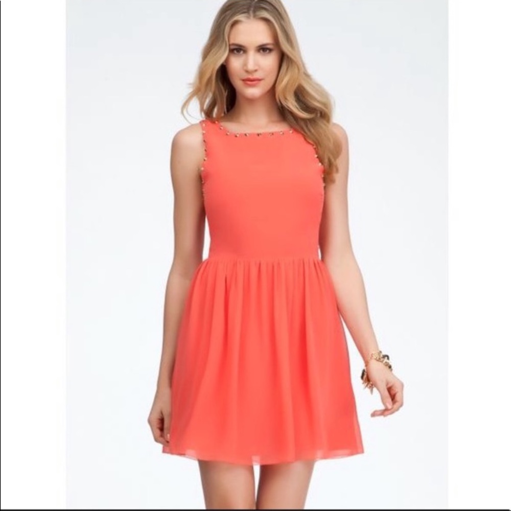 Beautiful coral Bebe dress